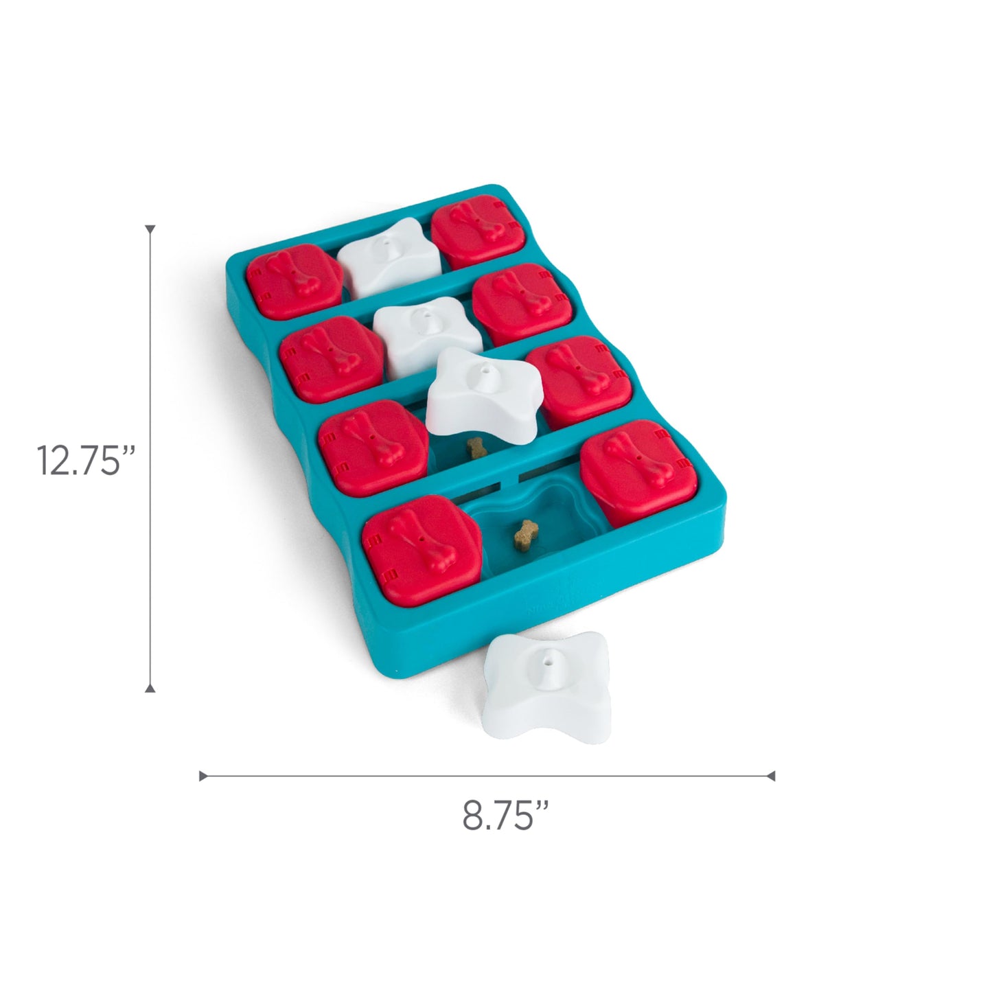 Outward Hound by Nina Ottosson Dog Brick Treat Puzzle Enrichment Toy, Level 2 Intermediate Game, Blue