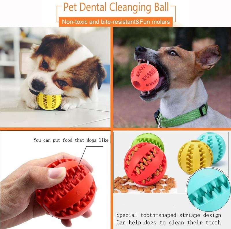 Pawzone - Dog Puzzle Teething Toys Ball Nontoxic Durable Dog Chew Toys for - Puppy Small Large Dog Teeth Cleaning/Chewing/Playing/Treat Dispensing Dog Toys/Chew Ball (Blue)