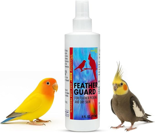 Morning Bird Feather Guard Spray for Birds 8 Fl Oz – Soothes Irritation & Itchy Skin – Reduces Feather Picking – Promotes Healing & Feather Growth – Easy No-Rinse Spray – Safe Daily Skin Care Formula