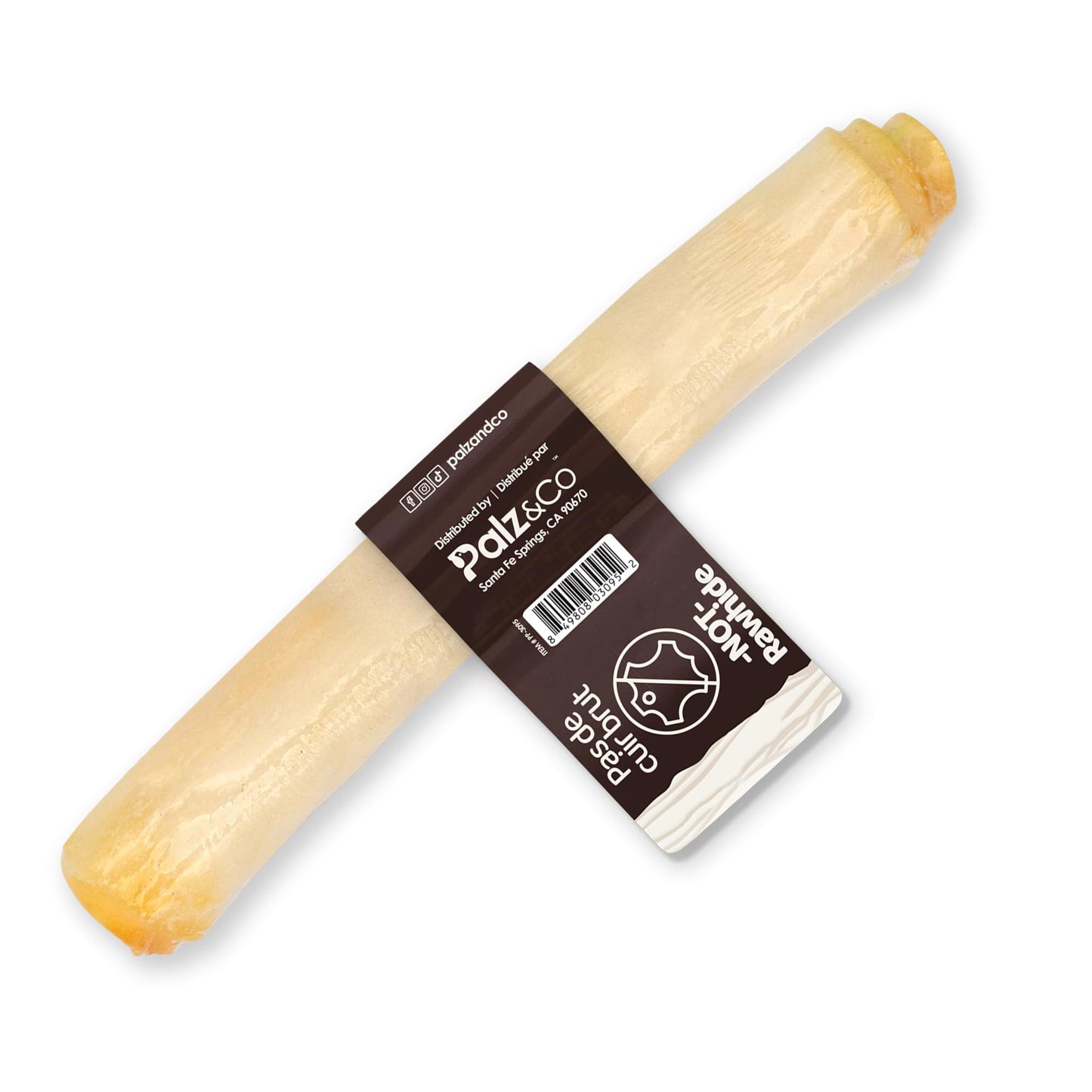 Palz&Co Moodog Beef Corium Collagen Roll 11" Bacon Flavor - 100% Natural Dog Treat, Grain-Free, High Protein, Made in USA, Long Lasting Chew