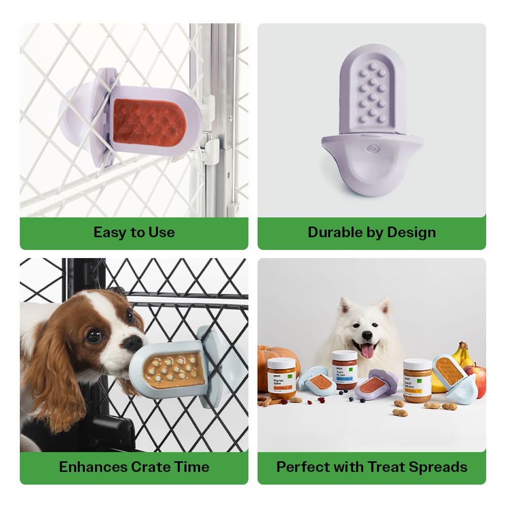 Diggs Groov Crate Training Aid for Puppies and Nervous Dogs – Calming Lick Mat for Crate Training & Separation – Puppy Enrichment Toy with Freezer Shell – BPA-Free – (Turquoise)