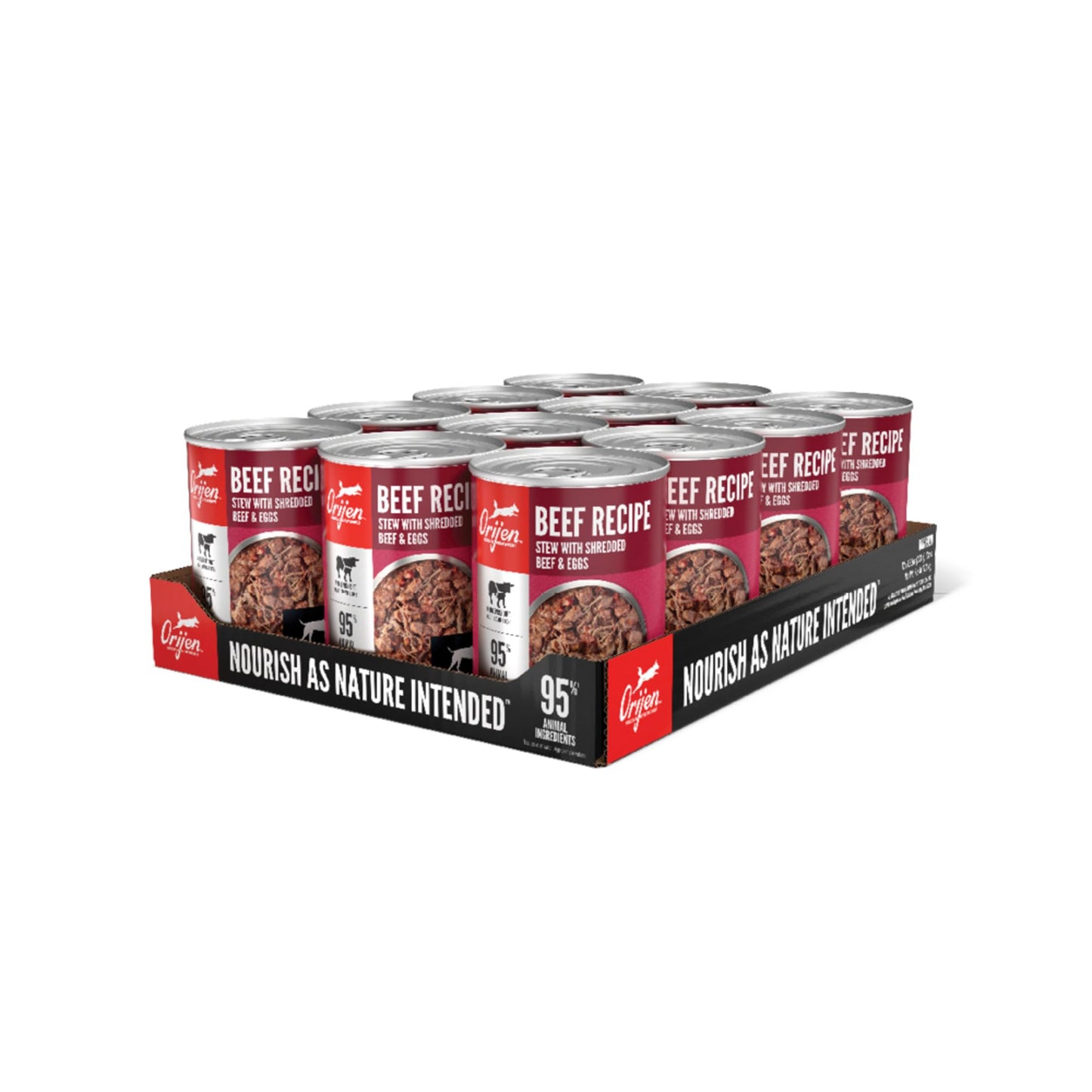 ORIJEN Real Meat Shreds Wet Dog Food Beef Stew Recipe 12.8oz Cans (12 Count)