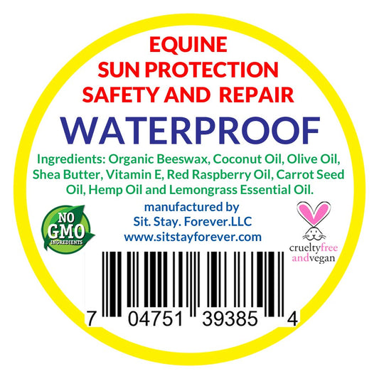 Sit Stay Forever Organic Sunscreen & Moisturizer for Horses, Suncoat, Sun Protection for Nose and Sensitive Skin, Sunblock for Horses, Zinc Free, Equine Sunscreen, Equine UV Protection, 4 oz