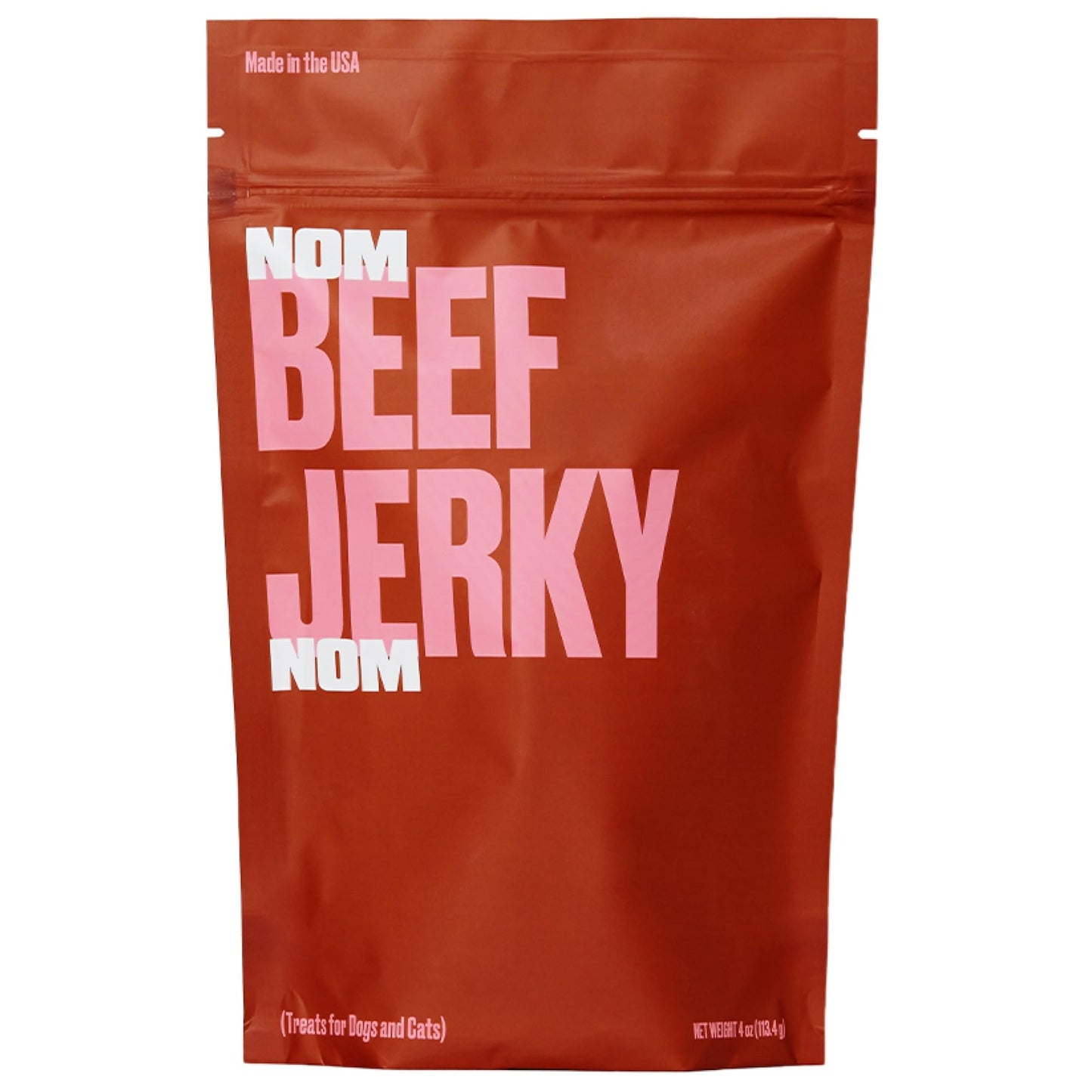 Nom Nom Beef Jerky Treats - All-Natural Dog Snacks for Training, Rewards, and Mealtime Toppers - Non-GMO, No Fillers, Preservatives or Added Ingredients - Prepared in The USA for Dogs