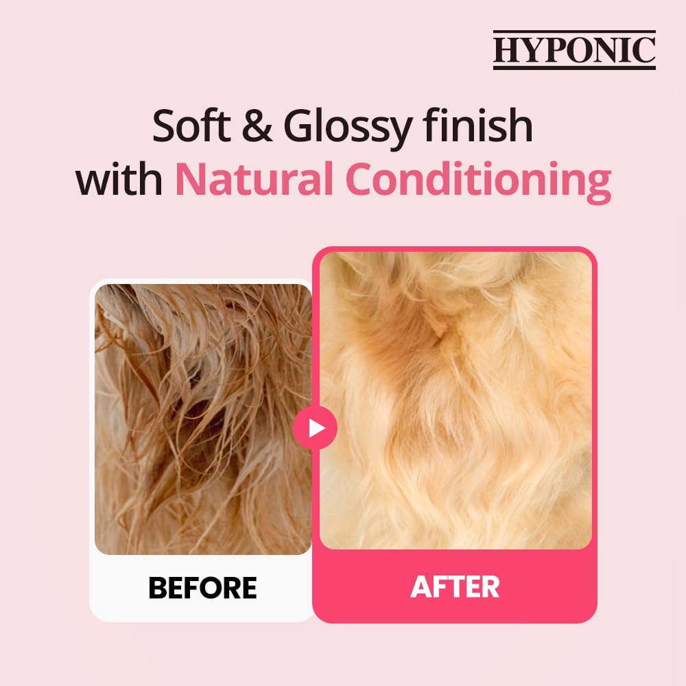 HYPONIC Hypoallergenic Premium Dog Shampoo - Deodorizing, Sensitive Skin, Detangling (All Breeds 10.1 oz)