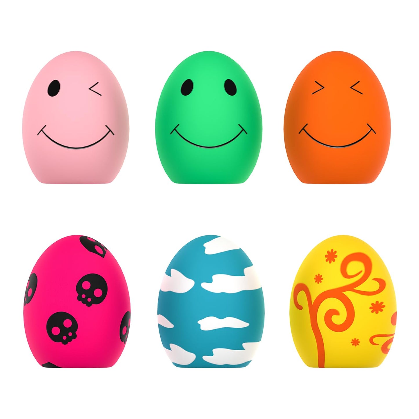 Squeaky Dog Toys, [6 Pack] Puppy Toy Soft Bouncing Egg Balls with Squeaker, Interactive Latex Rubber Pet Ball for Puppies Small Breed