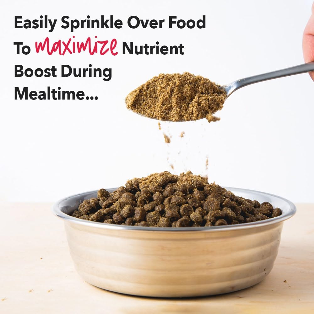 iHeartCats Nutrition Boost Beef Cat Food Topper & Seasoning - Tasty Freeze Dried Beef with Probiotics, Collagen, Salmon Oil, Blueberries & Carrots - 5 oz