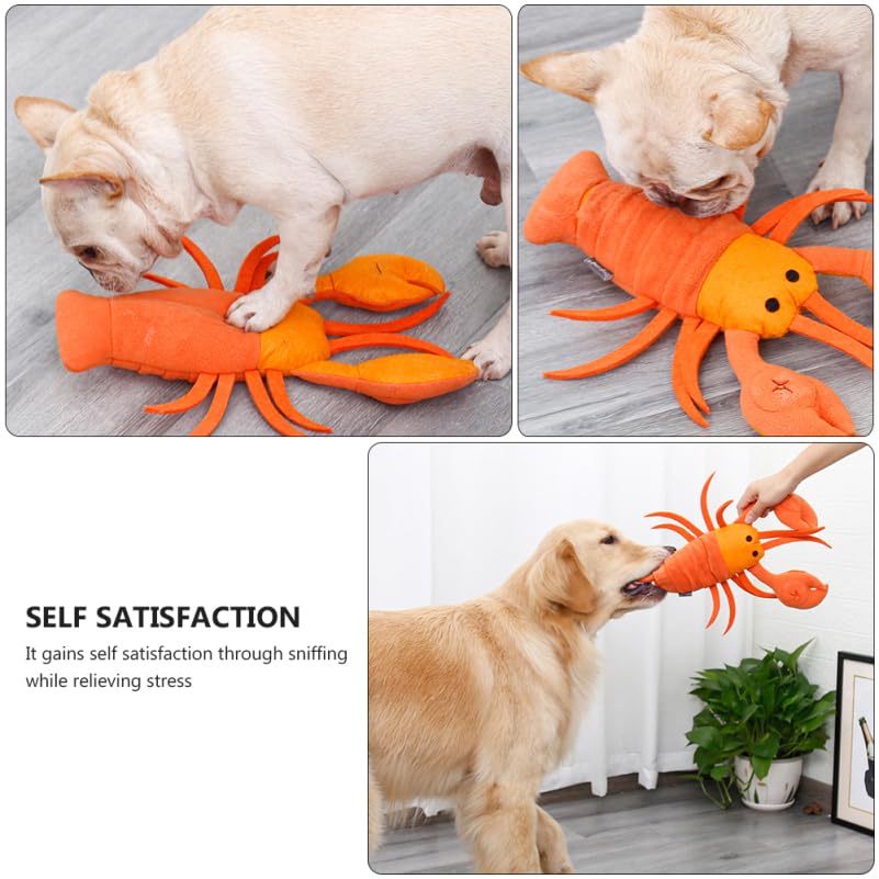 NOLITOY Lobster Dog Snuffle Toy, Interactive Pet Cute Squeaky Puppy Chew Toy for Small Middle Big Dog