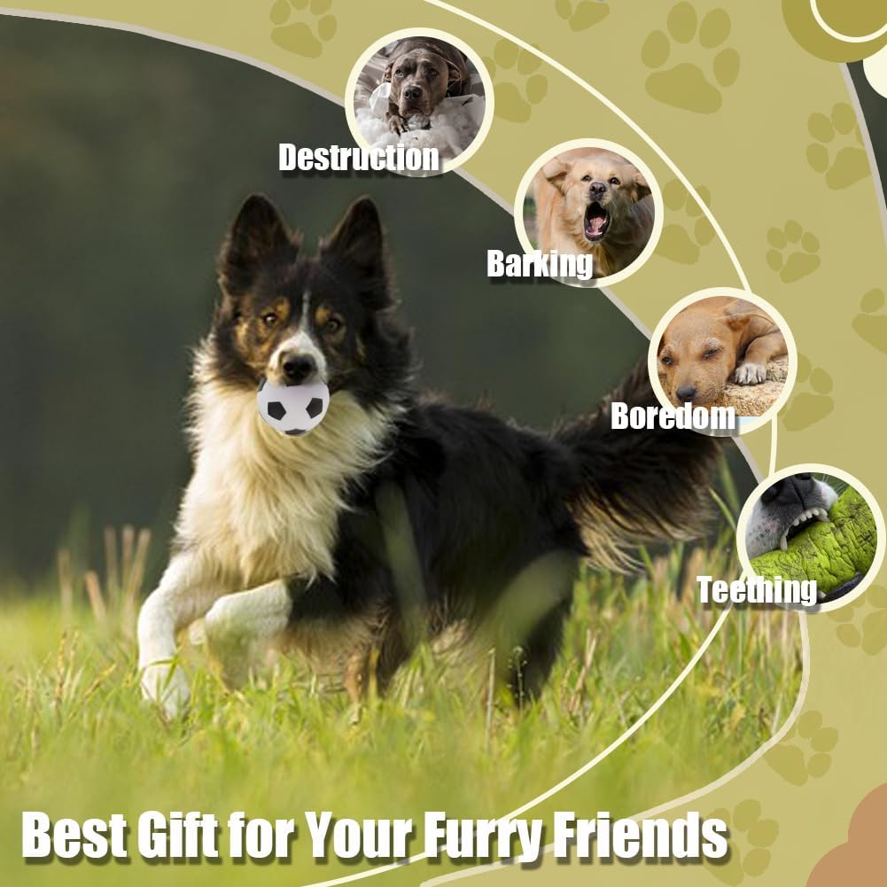 MIIXUER Clearance 4 Pack Dog Treat Ball, Food Dispenser Toy, Interactive Dog Toy Ball for Small to Large Breed - Sports Theme (3.15'')