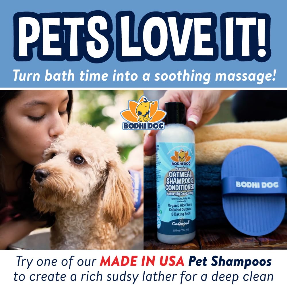 Bodhi Dog Shampoo Brush - Pet Grooming & Bath Supplies for Dogs and Cats - Bath Brush for Long & Short Hair - Premium Scrubber for Shower, Bathing & Massage (One Pack, Blue)