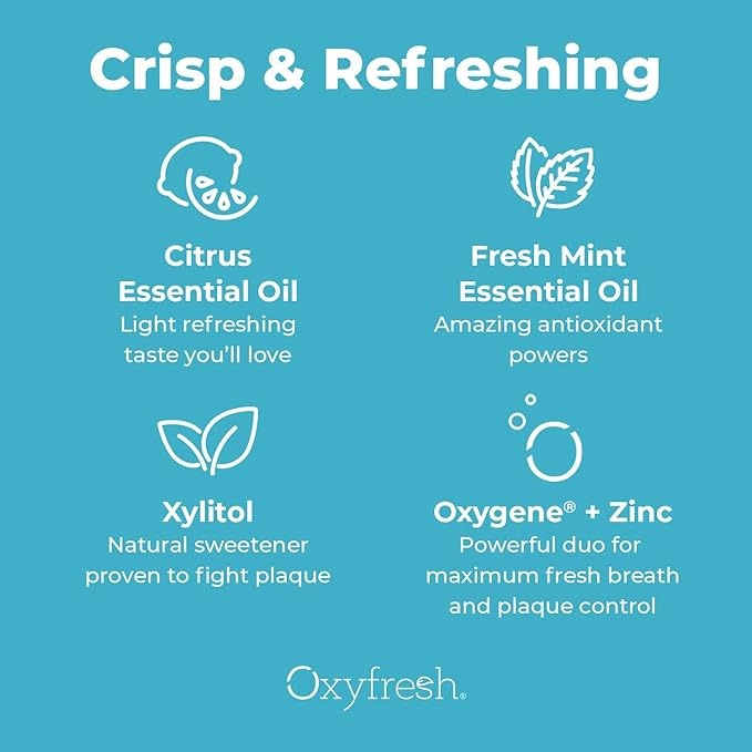 Oxyfresh Premium Lemon Mint Fresh Breath Mouthwash – Oral Rinse for Bad Breath – SLS & Fluoride Free Mouthrinse – Alcohol Free, Gentle Non Burning Mouthwash with Xylitol & Essential Oils, 1 Gallon