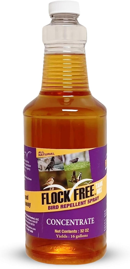 Bird Repellent Spray Concentrate, Residential Bird Problem Solution, 32 oz Concentrate, Makes up to 16 gallons