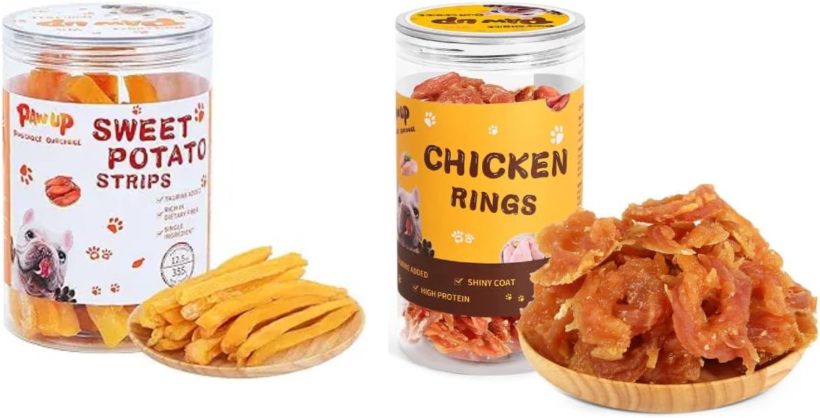 PAWUP Sweet Potato Dog Treat Soft, Chicken Jerky Dog Treats w/Taurine Dog Training Treats for Small Medium Large Dog