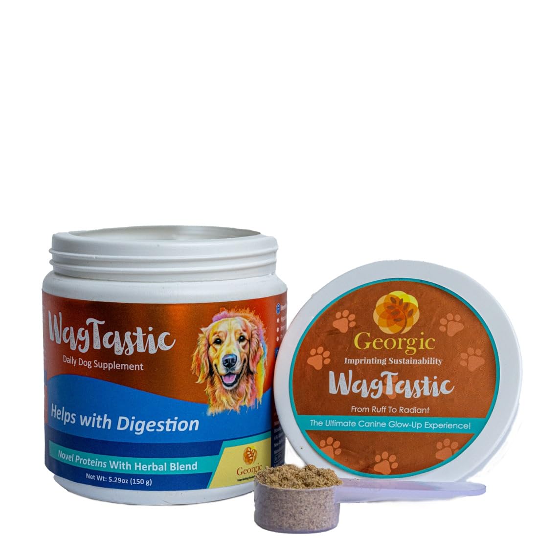 Wagtastic Dog Multivitamin Powder – Natural Superfood & Herbal Blend with Seaweed, Omega 3, Ashwagandha, Turmeric, Flaxseed – Supports Digestion, Immunity, Skin, Coat & Overall Health