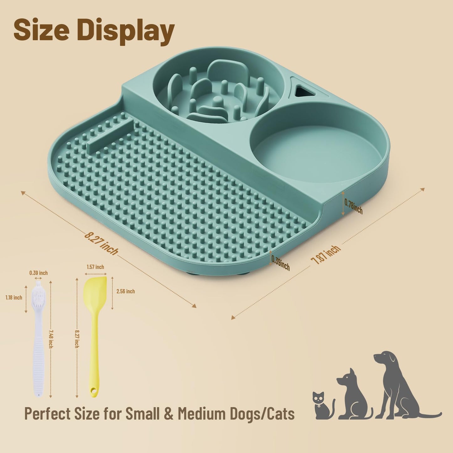 Hyefiomo Slow Feeder Snack Bowl & Lick Mat for Dogs & Cats – Non-Slip, Food-Grade Silicone Treat Bowl Combo for Small Breeds – Perfect for Treats, Snacks & Portion Control, Includes Scraper & Brush