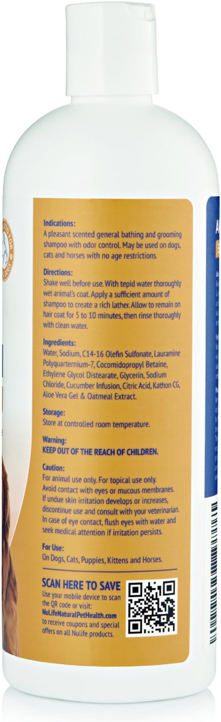 Oatmeal Dog Shampoo with Soothing Aloe Vera, Sensitive Skin Dog Shampoo for All Pets, with Tropical Fresh Pina Colada Scent, Hypoallergenic Formula Provides Relief from Allergies & Dry Itchy Skin