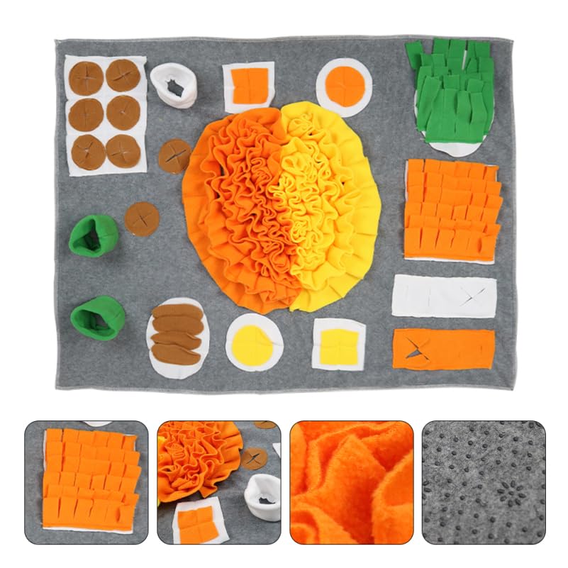 Totority Dog Slow Food Pad - Interactive Snuffle Mat for Dogs Multi-Color Flannel Sniffing Pad for Stress Relief and Engaging Feeding Experience