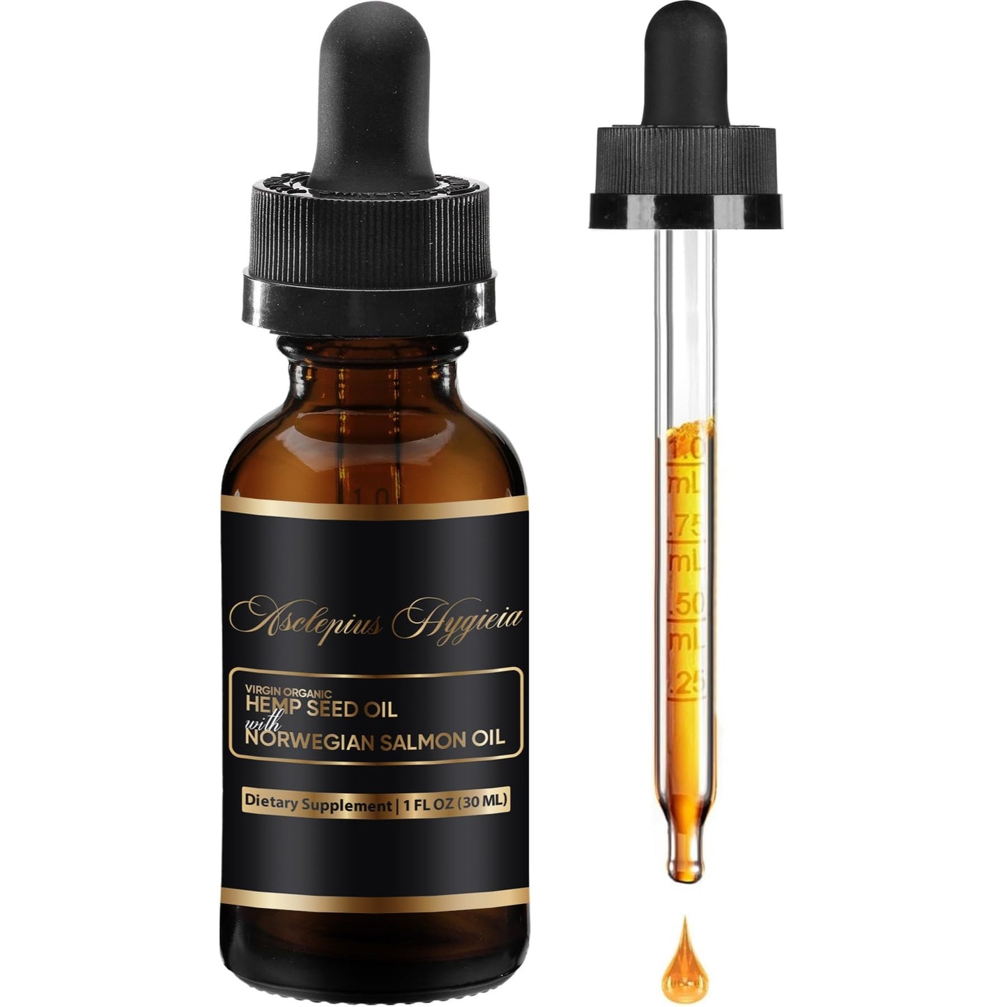 Hemp Seed Oil & Norwegian Salmon Oil - Organic, No Additives, Human-Grade Formula for Dogs and Cats - Reduce Anxiety, Pain, and Inflammation - Hip and Joint Support - Made in USA