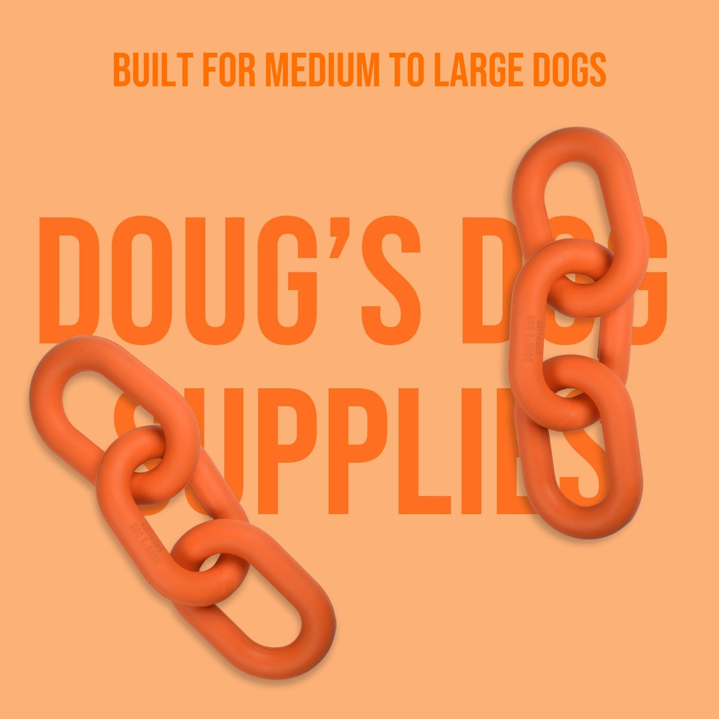 Doug's Dog Supplies Chain Link Tug Toy, Tug Toys for Dogs, Rubber Chain Toy for Tug of War (Orange)