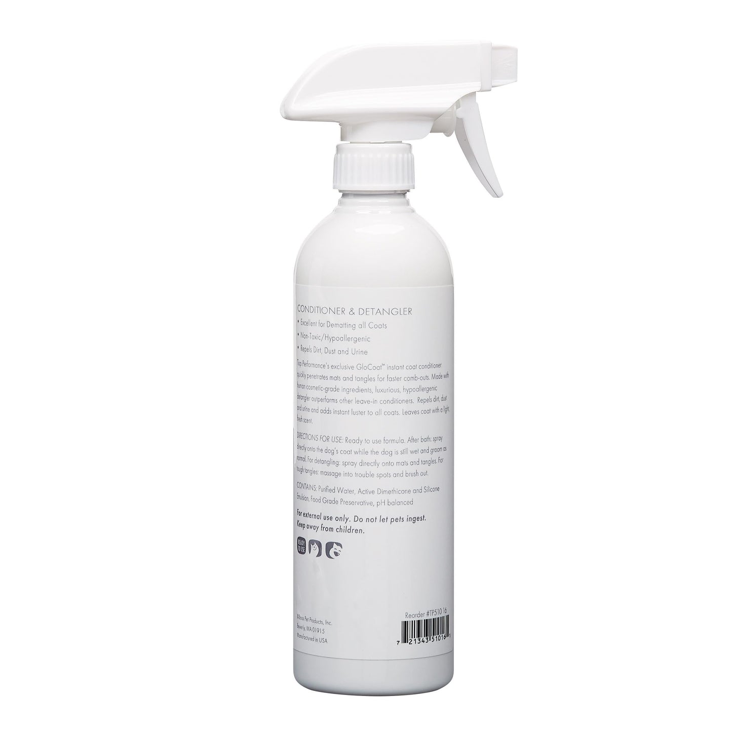 Top Performance GloCoat Pet Conditioner and Detangler, 16 Fl Oz (Pack of 1) (Packaging May Vary)