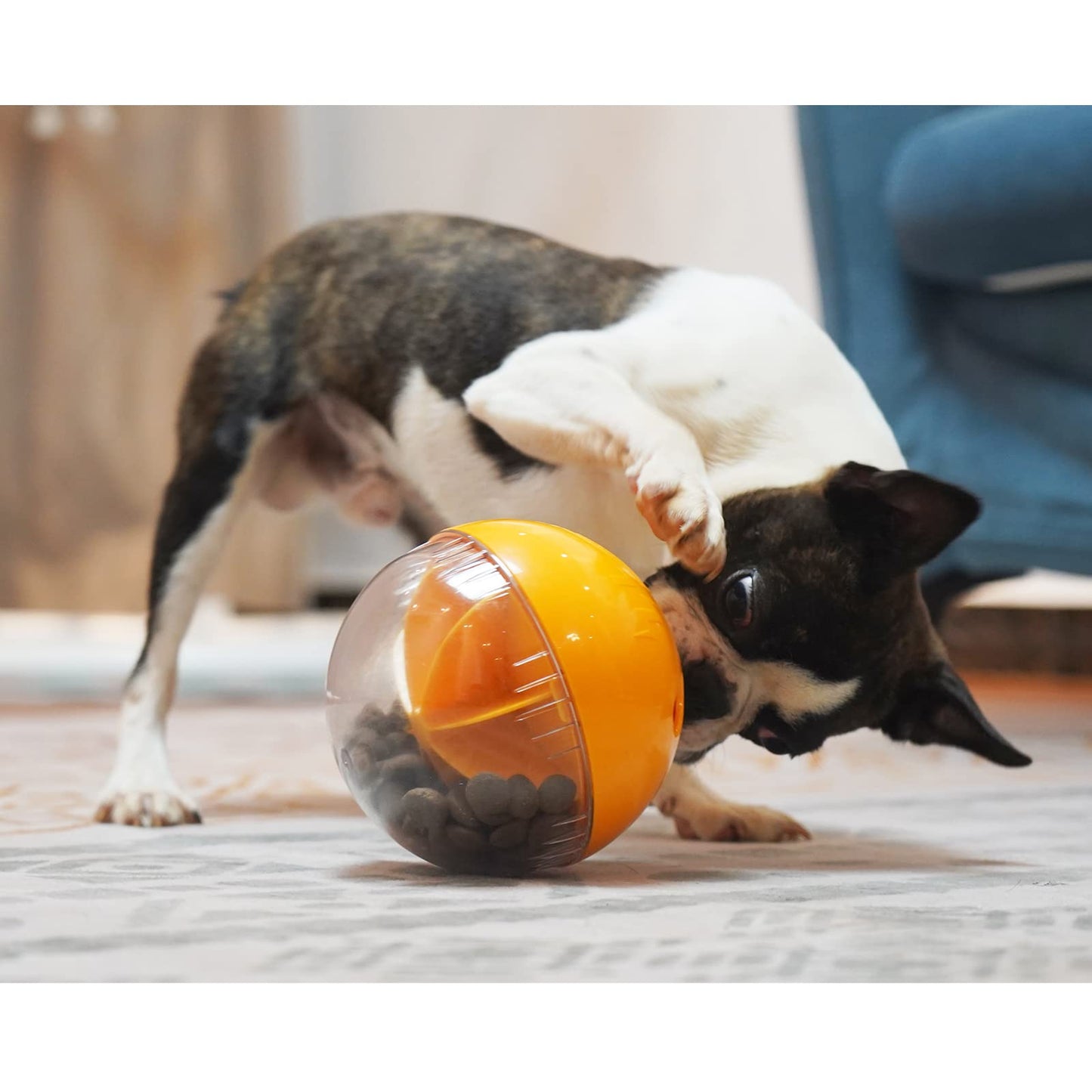 Monotre Dog Treat Ball, Interactive Squeaky Mental Stimulation Toys, Slow Feeder Puzzle Toys for Medium/Large Dog Breeds