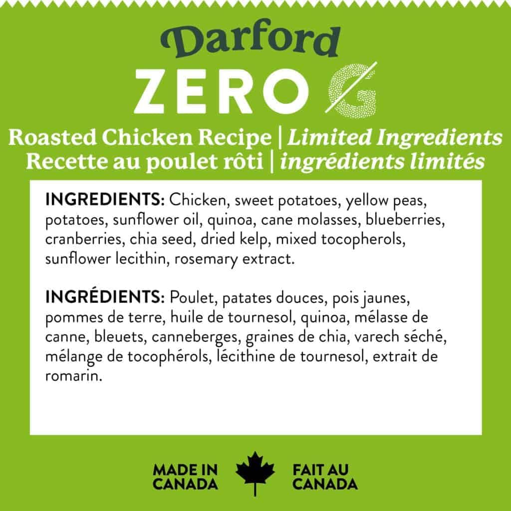 Darford - Zero/G Roasted Chicken Recipe Dog Treats, 12Oz Pouch