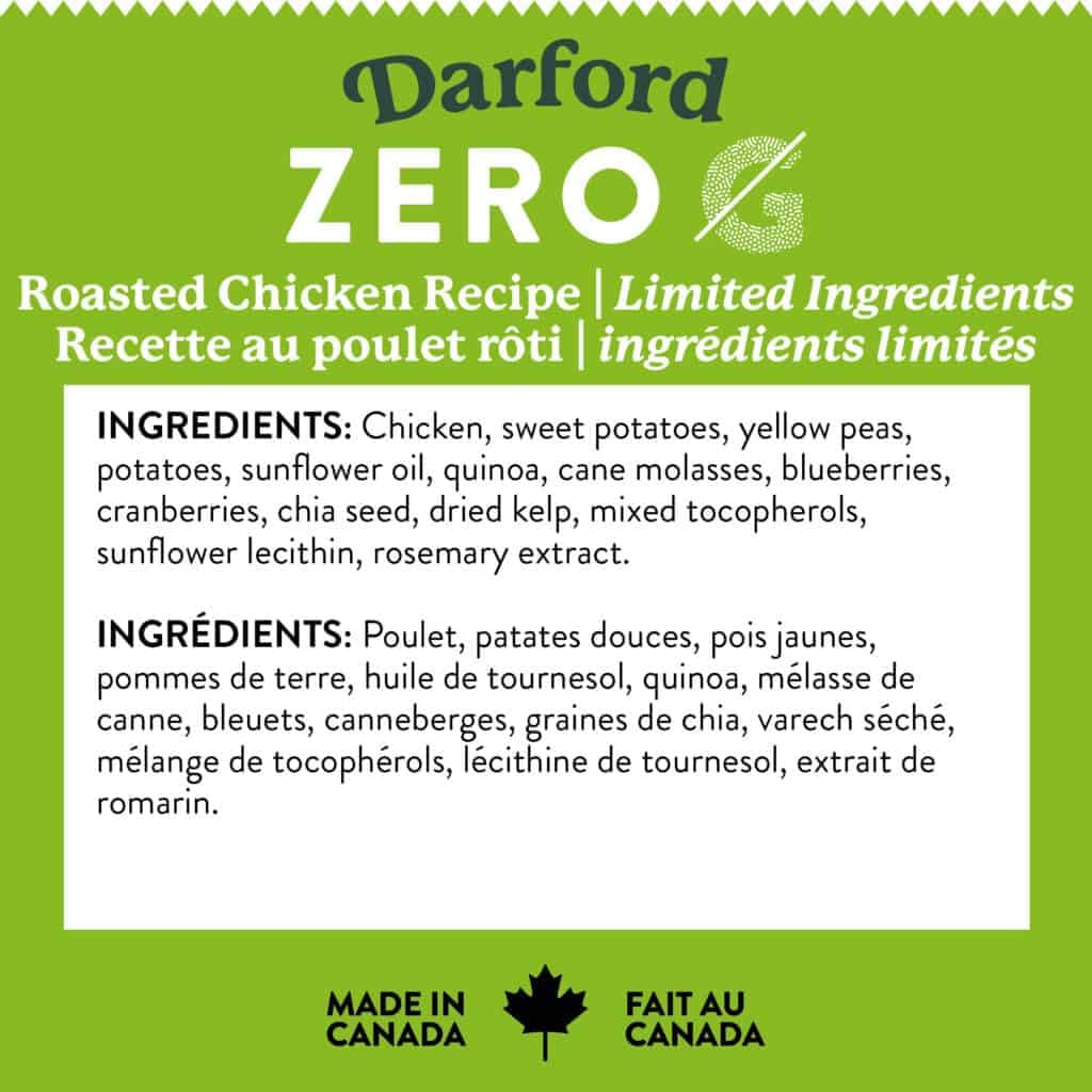 Darford - Zero/G Roasted Chicken Recipe Dog Treats, 12Oz Pouch