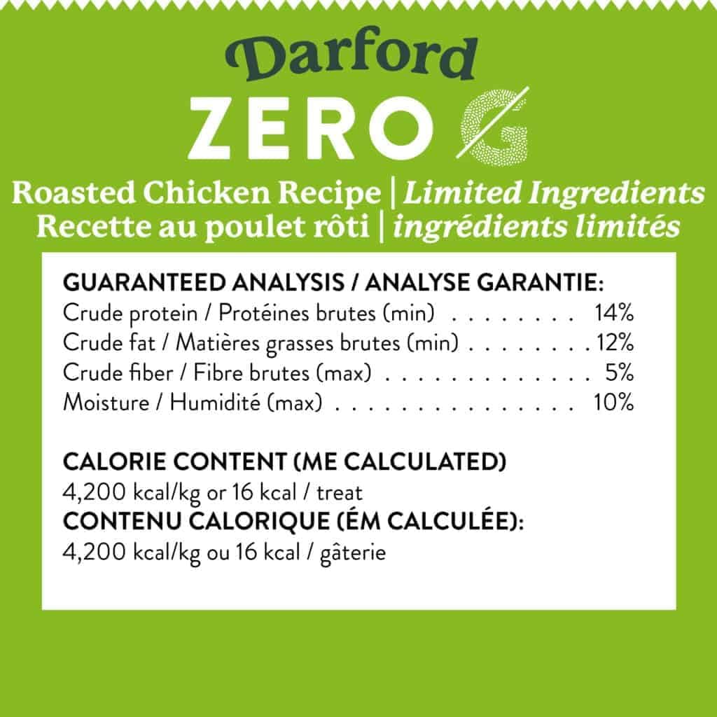 Darford - Zero/G Roasted Chicken Recipe Dog Treats, 12Oz Pouch