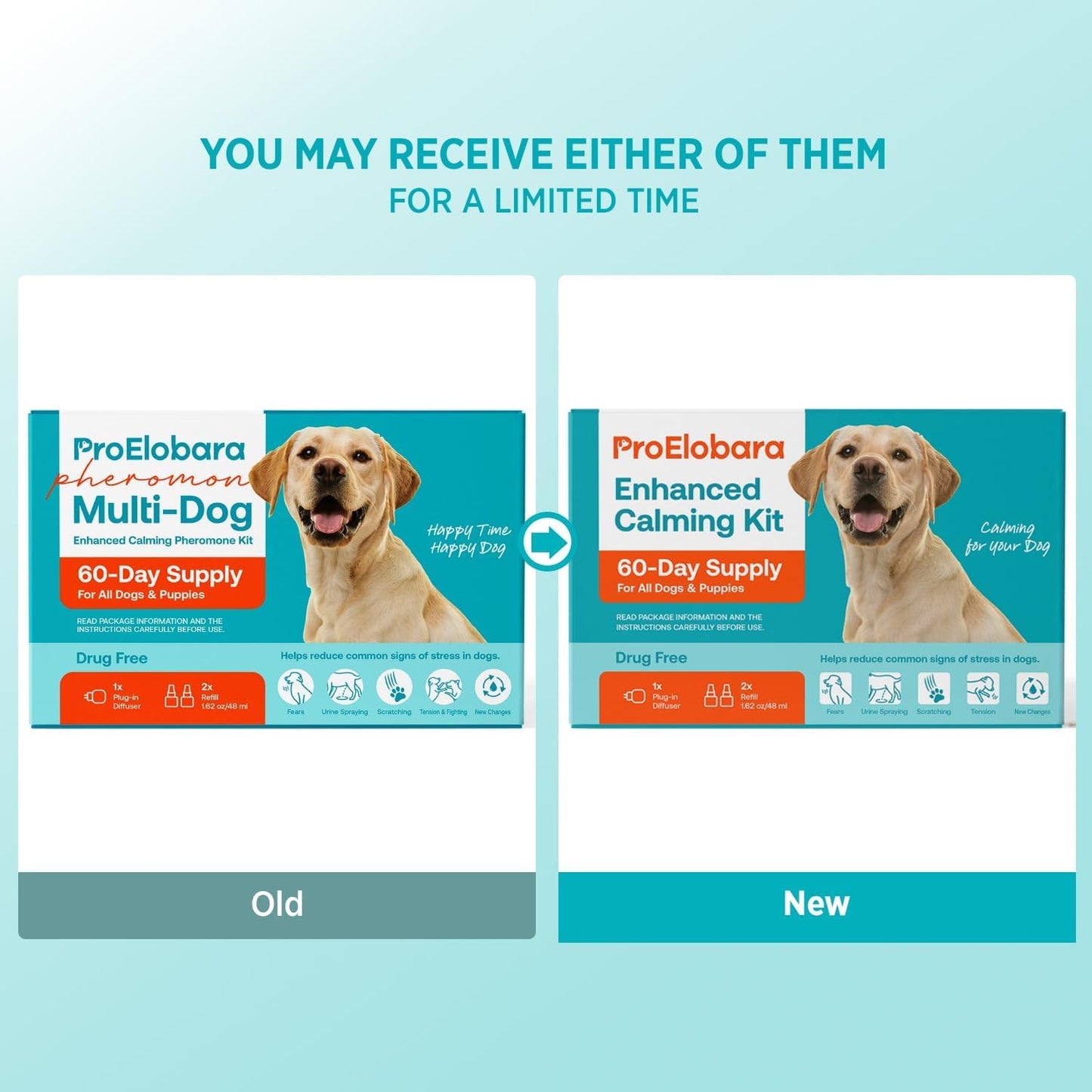 ProElobara Dog Calming Pheromone Plug Diffuser: Dog Calming Pheromones Diffuser - Reduces Stress & Anxiety Calming Pheromone Diffuser for Dogs - Calm Dogs 60 Supply