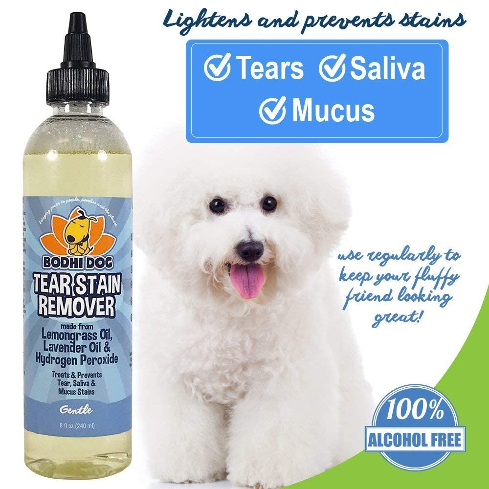 Bodhi Dog Tear Stain Remover - Removes Tears, Saliva & Mucus Stains from Dogs & Cats - Gentle, Natural Solution for Sensitive Fur & Coats, Alcohol-Free, Made in USA (8 Fl Oz)