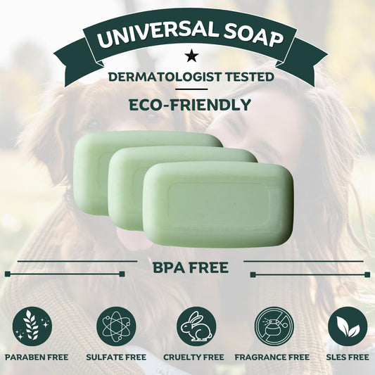 TINOQ Hypoallergenic Dog Shampoo Bar Soap for Sensetive Skin | Natural Ingredients with Chamomile & Green Tea | 3 Bars