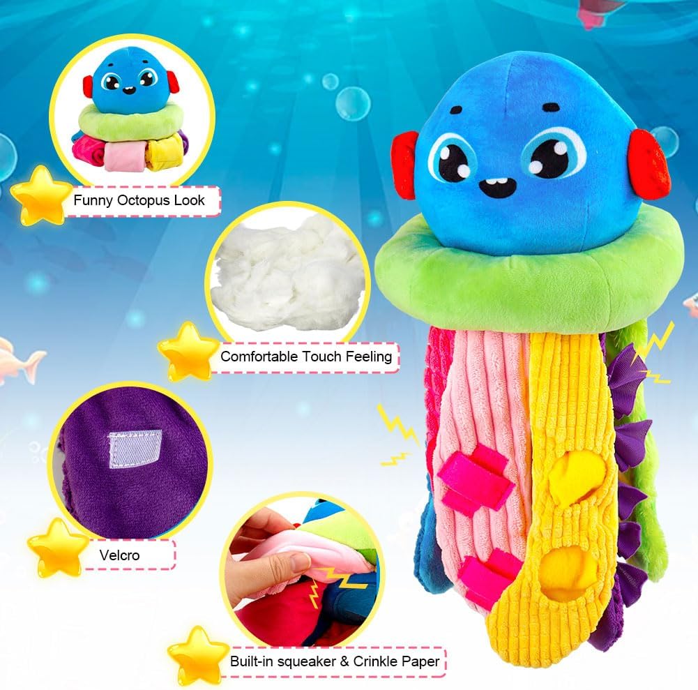 AWOOF Squeaky Dog Puzzle Toys Interactive Plush Dog Toys Snuffle Mat for Small & Medium Dogs, Training Toys Foraging Instinct Training Puppy Toys