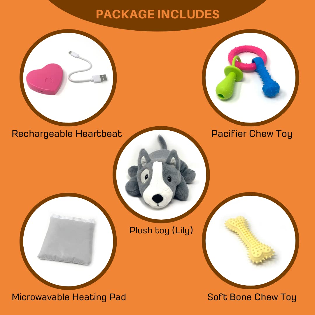 Petoont Puppy Heartbeat Toy for Dogs and Puppies – Sleep Aid and Anxiety Relief Stuffed Animal with Calming Heartbeat – Perfect for Dog Separation Anxiety, Puppy Training, and Stress Reduction