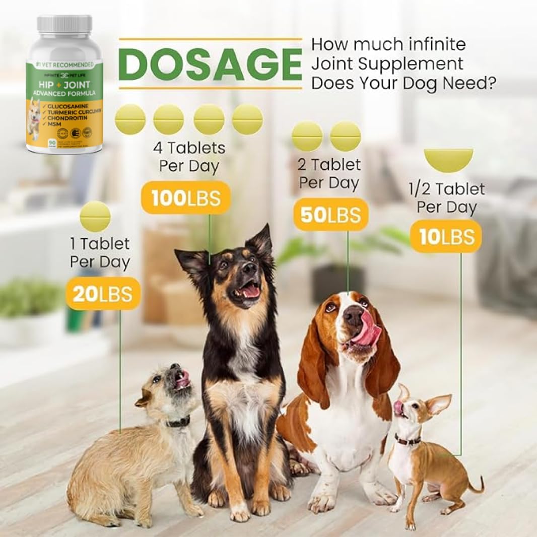 Infinite Pet Life Hip & Joint Supplement Bundle for Dogs - Glucosamine, Chondroitin, MSM & Turmeric Chews (90 Chewable Tablets + 90 Peanut Butter Soft Chews) - Relieves Pain and Enhances Mobility