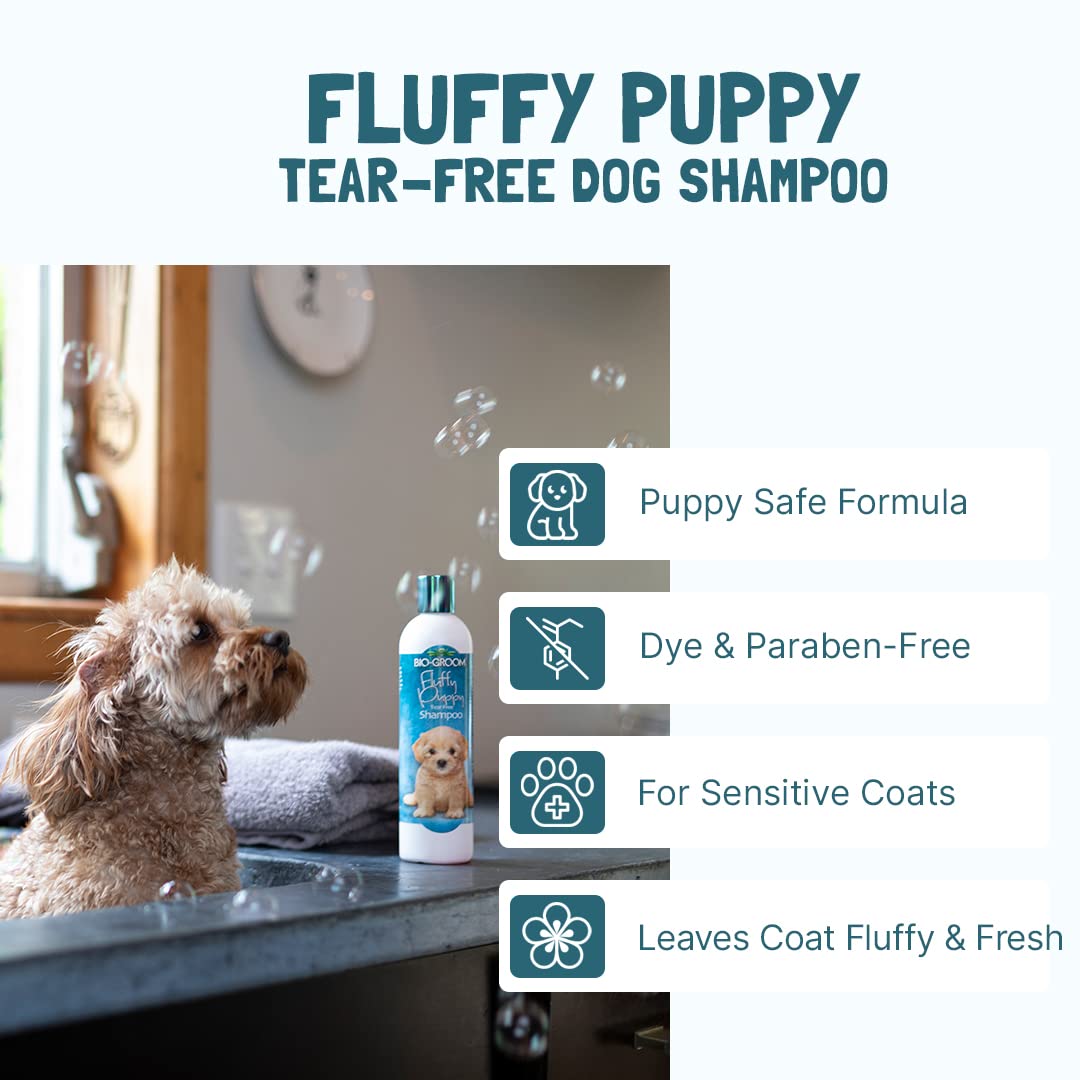 Bio-Groom Dog Shampoo and Conditioner Set - Tearless Shampoo for Dogs, Puppies & Cats, Moisturizing Conditioner for Dry Skin - Silk Conditioning Creme Rinse & Tear Free Shampoo, 12 Fl Oz Each (1 Set)