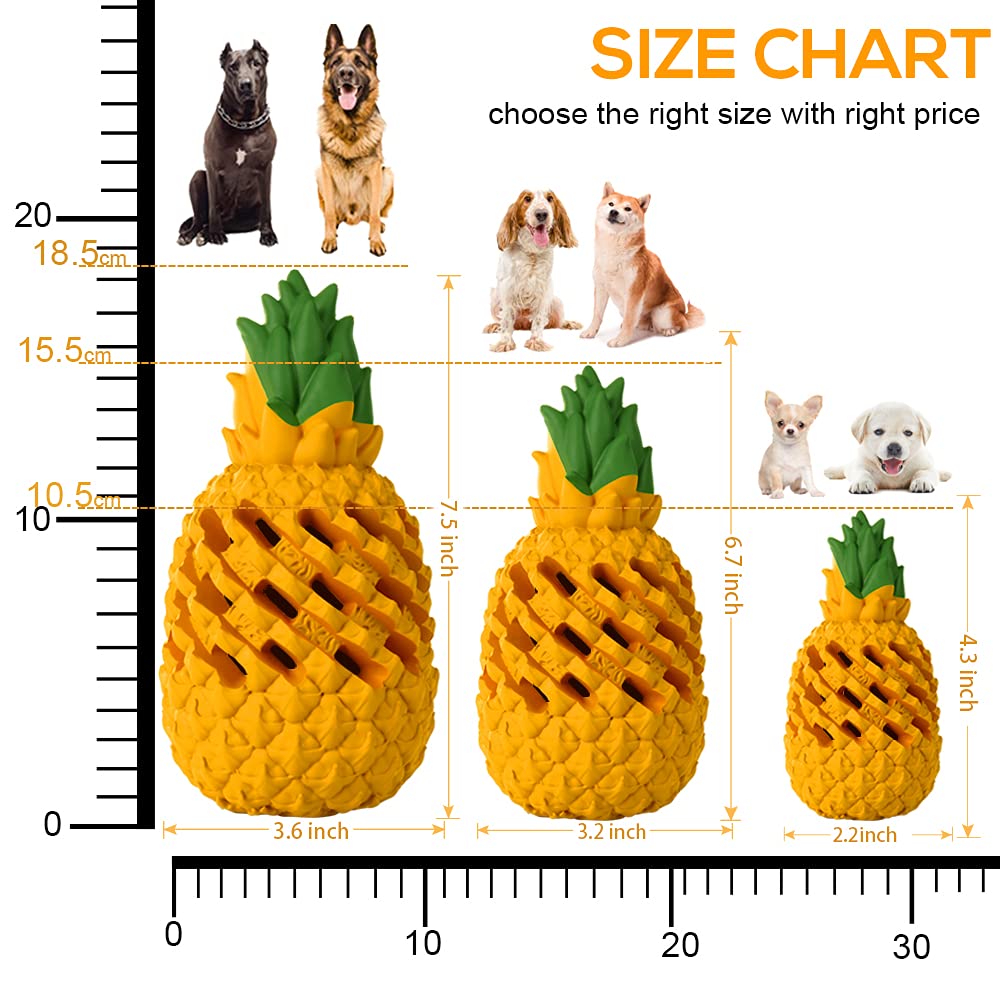 M.C.works Dog Toy for Aggressive Chewers Large Breeds, Indestructible Dog Teeth Clean, Pineapple Tough Treat Dispensing Toys for Large Dogs (Giant)