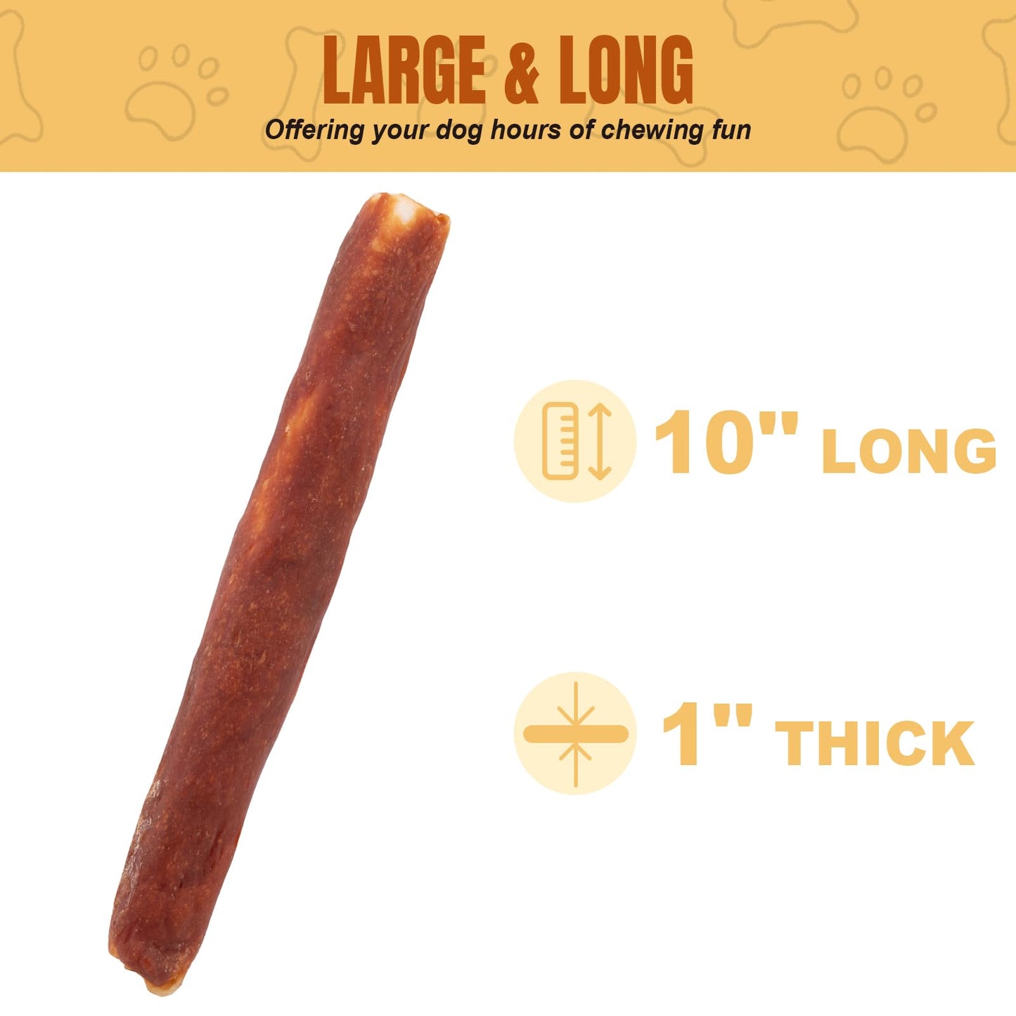 Amzey 10" Rawhide Retriever Rolls Dog Chews Treats, Duck Wrapped Rawhide Bones Long-Lasting for Large Dogs 50lbs Up, All Natural Duck Basted Dog Rawhide Chews, 5 Count