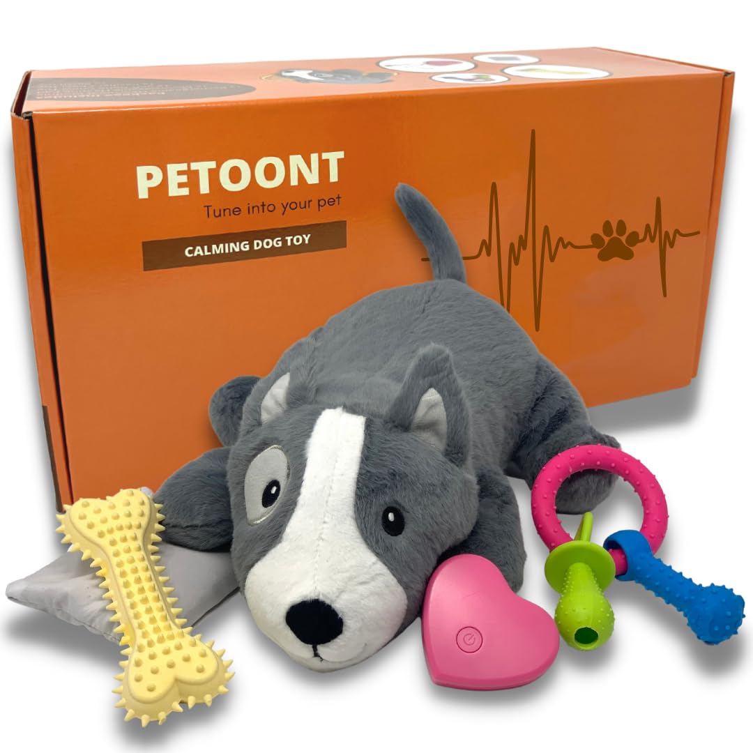 Petoont Puppy Heartbeat Toy for Dogs and Puppies – Sleep Aid and Anxiety Relief Stuffed Animal with Calming Heartbeat – Perfect for Dog Separation Anxiety, Puppy Training, and Stress Reduction