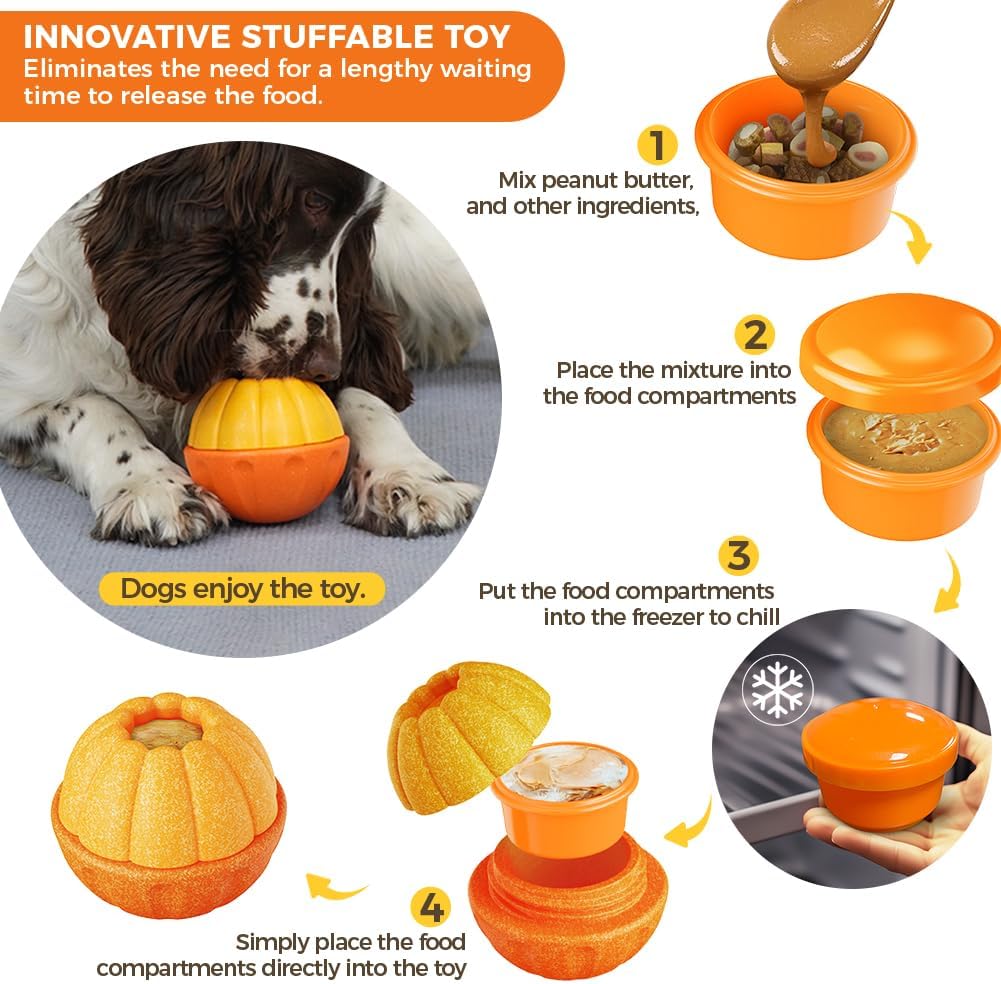 KASGMU Dog Frozen Treat Toy to Keep Busy, Freezable Fillable Puzzle Treat Dispensing Toys, Dog Chew Toys for Aggressive Chewers, Interactive Enrichment Toys to Reduce Anxiety