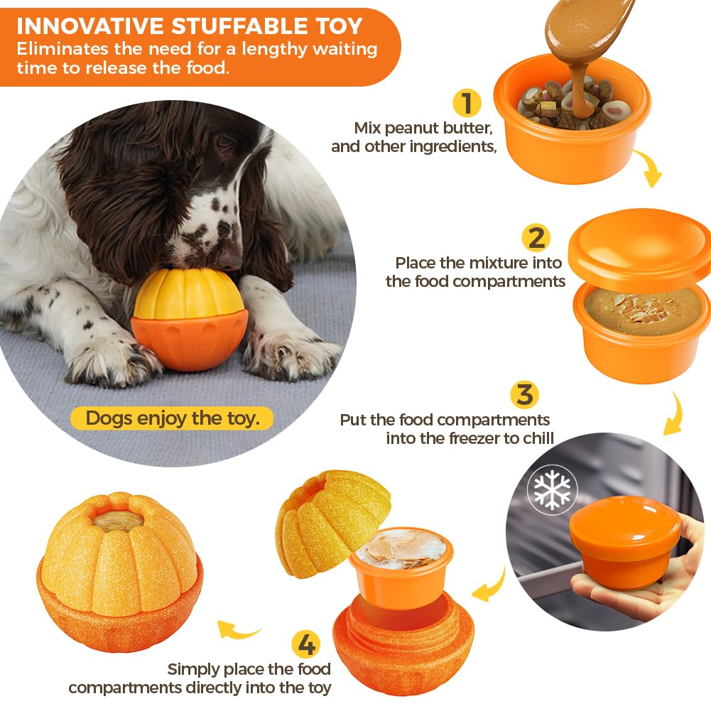 KASGMU Dog Frozen Treat Toy to Keep Busy, Freezable Fillable Puzzle Treat Dispensing Toys, Dog Chew Toys for Aggressive Chewers, Interactive Enrichment Toys to Reduce Anxiety
