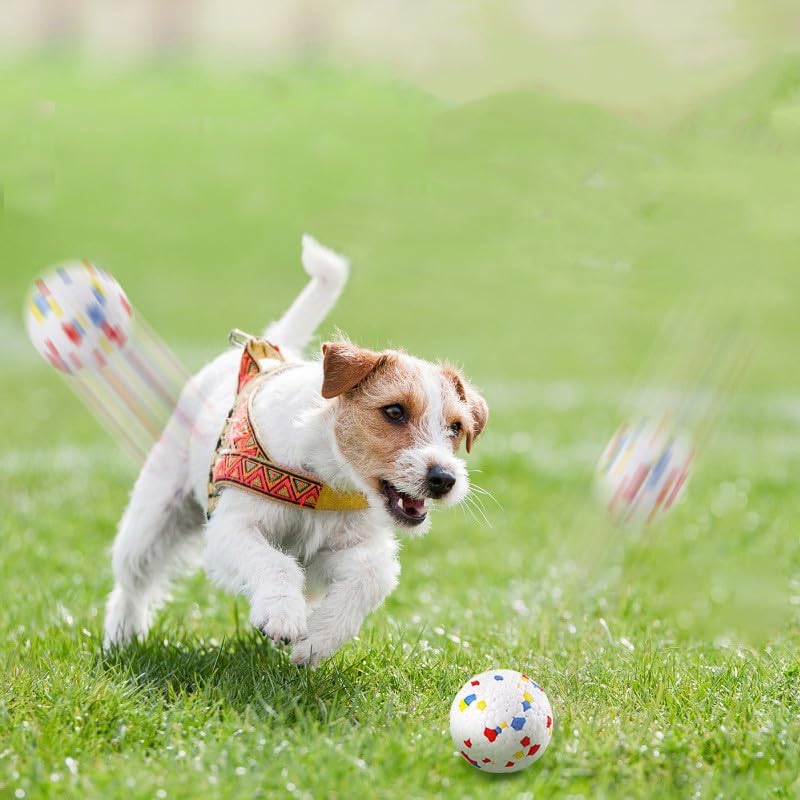Automatic Ball Launcher for Dogs ，The Upgraded Ball Thrower Adjustable Distance 20-45ft Including 6 PCS 2.3-inch Sized Balls, Interactive Dog Toys Suitable for Small to Medium Sized Dogs