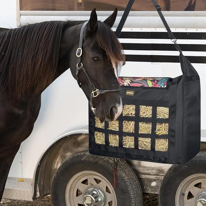 Hay Bag for Horses,Slow Feeder for Horse/Donkey/Goat, Premium 1680D Oxford Cloth Hay Bag Easy to Fill and Hang with Extra Large Opening