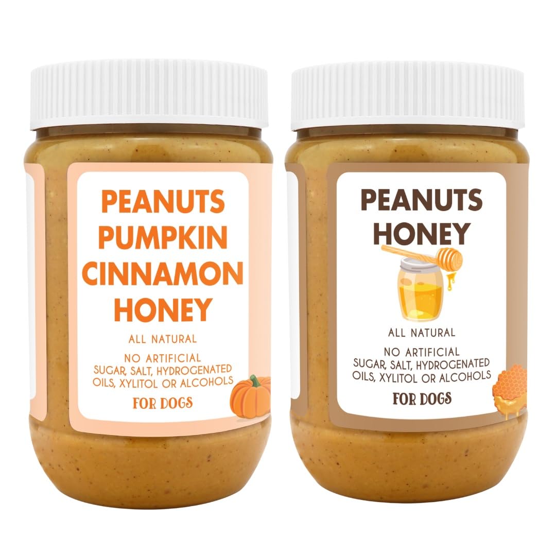Ruff Ruff Raw + Pumpkin Pup Buddy BUDDER, Natural Peanut Butter for Dogs, Made in USA (Set of 2/ 17oz Jars)