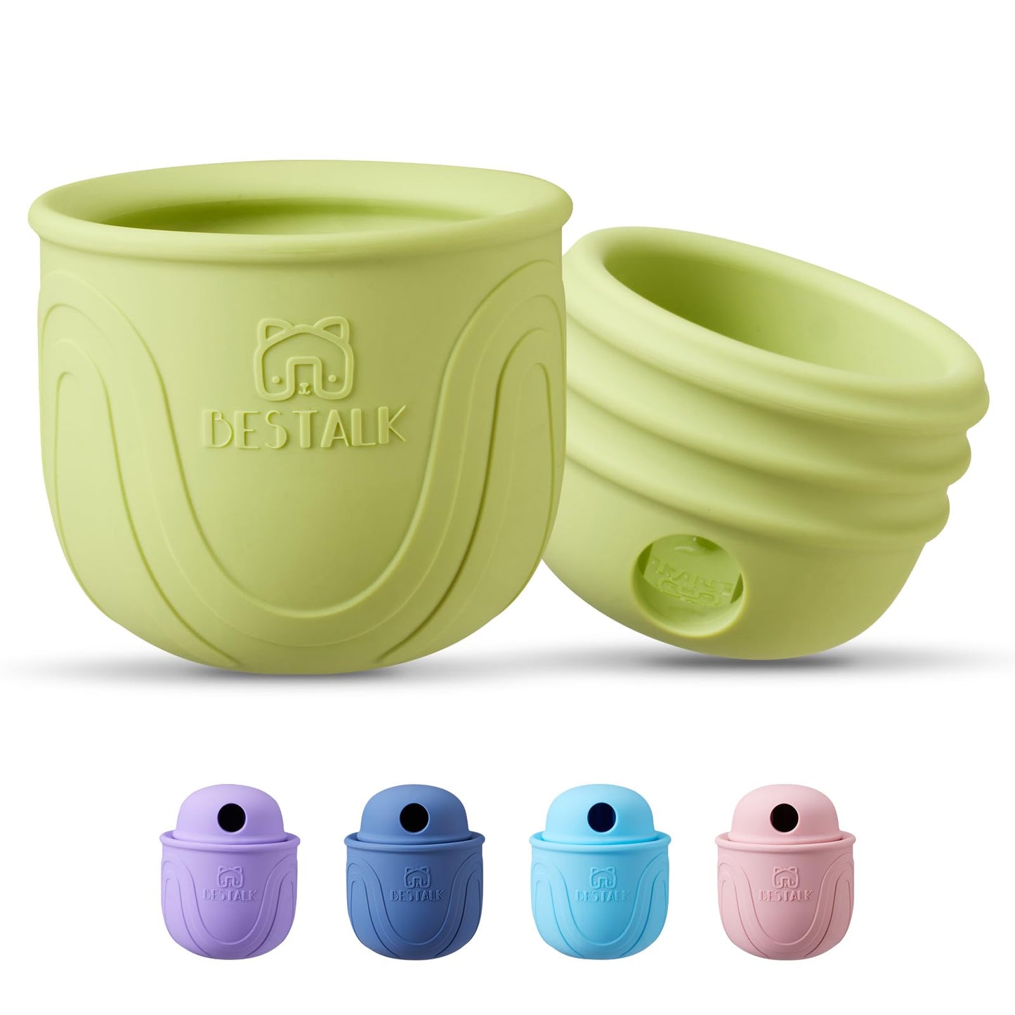 Bestalk Interactive Dog Toy, 2-in-1 Long-Lasting Treat Dispenser Dog Puzzle Feeder Toys, Stuffable Enrichment Freeze Lick Bowl for Boredom, Reduces Anxiety Silicone Fetch Catch Chew Toy
