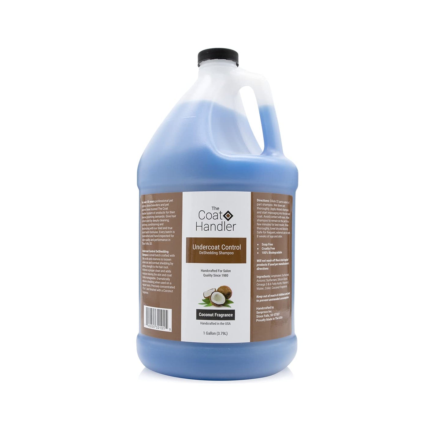 The Coat Handler Undercoat Control Deshedding Shampoo and Conditioner Coconut Bundle - All Natural Ingredients, Combats Shedding and Loosens Undercoat Hair, Coconut Oil and Vitamin Infused