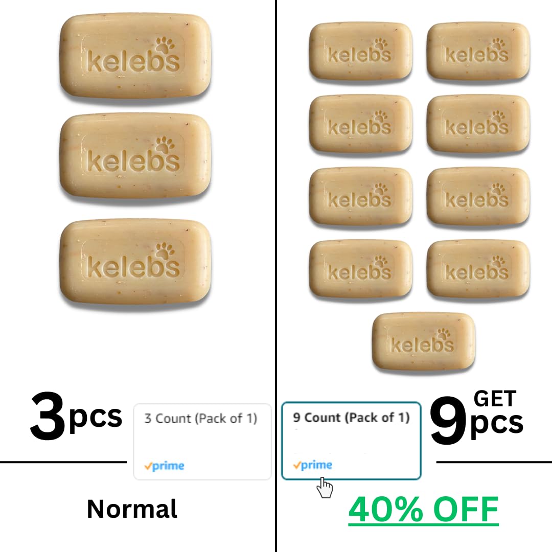 Kelebs Dog Shampoo for Smelly Dogs, Natural Dog Deodorizing Shampoo Bar with Citrus Essential Oils | Eco-Friendly | Zero Plastic Waste | Vegan | 3 Pack