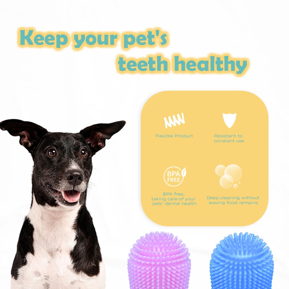 Cylindrical dog toothbrush for Dogs–the Easy to Use Dog Tooth Brushing Kit, With of Toothbrush for Dogs you will get the Hygiene, Takes Care of Teeth and Gums, Ideal for Pets of All Ages-2 Pack
