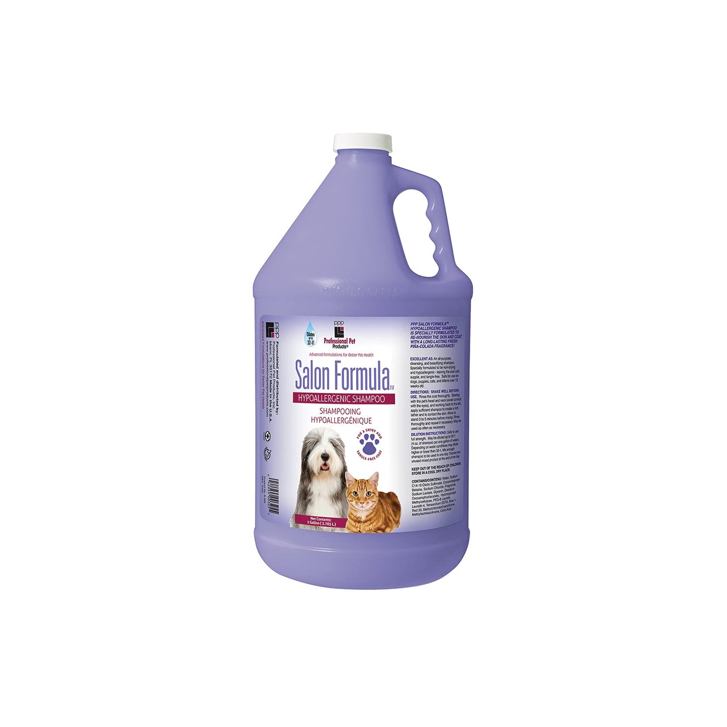 PPP Salon Formula - Hypoallergenic Shampoo for Dogs - Nourishing & Rejuvenating Hypoallergenic Shampoo for Dog Coat & Fur - 1 Gallon