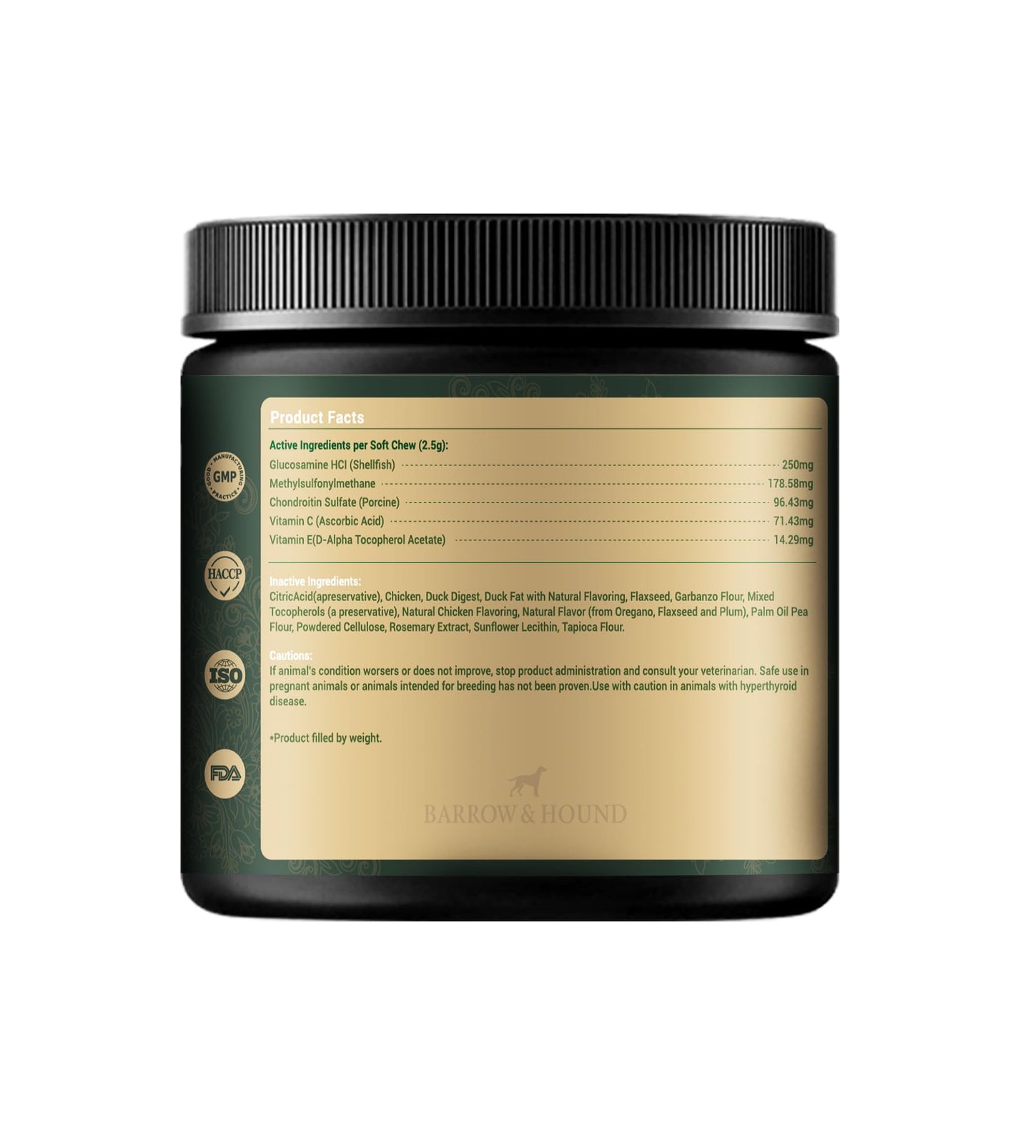 Barrow & Hound - Hip & Joint Chews for Dogs – 120 Soft Chews with Glucosamine, MSM & Chondroitin – Joint Mobility & Cartilage Support – Duck Flavor