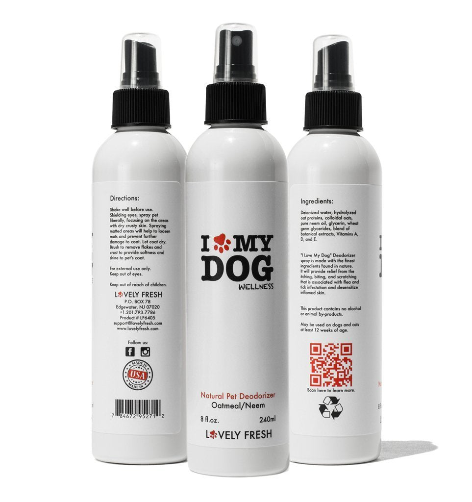Dog Deodorizer Spray, All Natural Grooming Product with Oatmeal and Neem, Keep Your Dog Fresh and Itch Free Between Baths, Relieves Skin Irritation for Sensitive, Dry and Itchy Skin